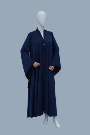 Front-Open Abaya with Wide Kimono Sleeves