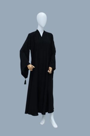 Front-Open Bell-Sleeve Abaya
