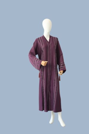 Front-Open Striped Abaya